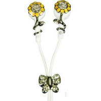 Logic3 Crystal Earphones ? Flower Butterfly (IP149FB)